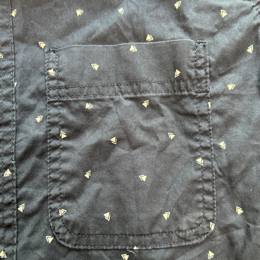 American Eagle Men's Navy Printed Button Up Shirt XS Short Sleeve Casual - Picture 3 of 7